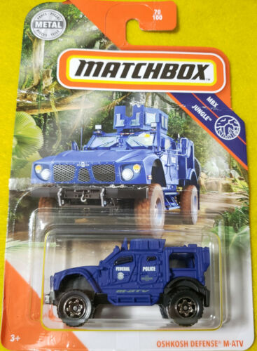 Matchbox OSHKOSH DEFENSE M-ATV MBX JUNGLE Blue Diecast 1:64 *NEW*